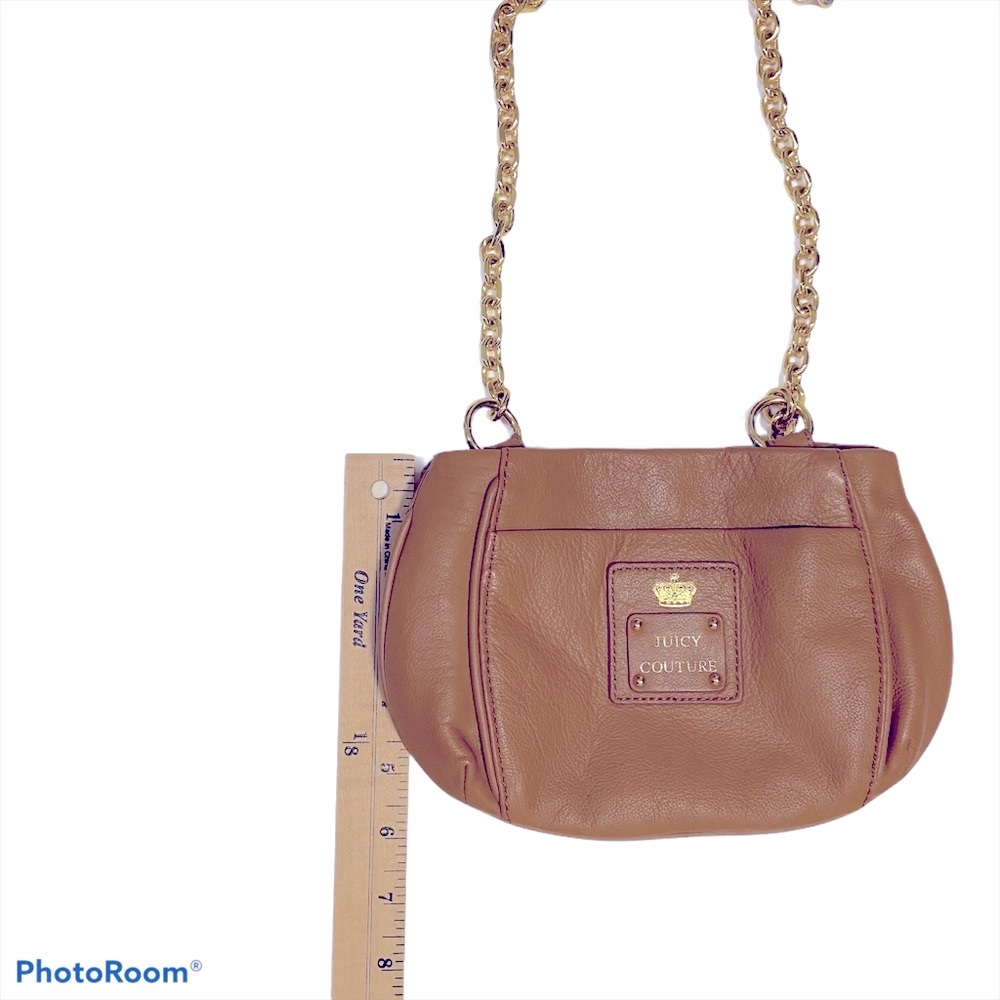 Juicy Couture EUC Tan Leather Crossbody Chain Bag - Picture 5 of 8